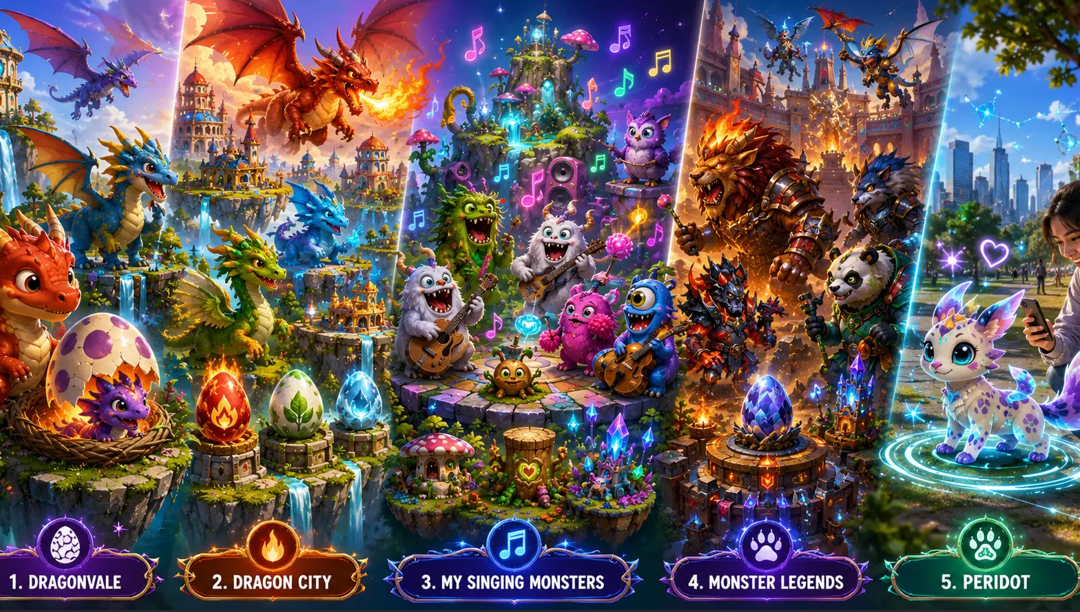 Top 5 Breeding Loop Games and Virtual Pet Nurturing Sims Like DragonVale